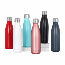Eco Friendly Vacuum Sport Double Wall Copper Stainless Steel Thermo Cola Shape Drink Insulated Water Bottles With Custom Logo
